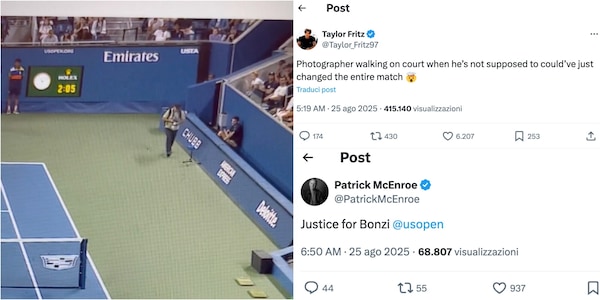 Il fotografo in campo nel match point con Medvedev diventa un caso: da Fritz a McEnroe, tutti con Bonzi