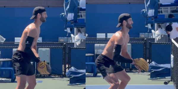 Vavassori, sorpresa agli Us Open: si allena con... un guantone da baseball!