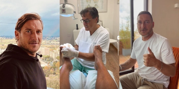 Totti, che risate: è ora della pedicure