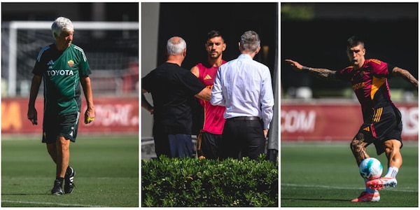 Roma, Ranieri e Massara a Trigoria: le foto dell'allenamento all'antivigilia del derby