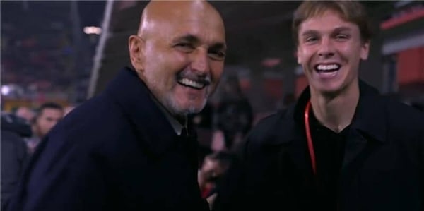 Spalletti e il bell'abbraccio con Zerbin prima di Cremonese-Juve