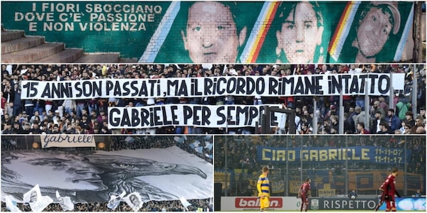 Striscioni, murales, scenografie in curva: 18 anni di omaggi per Gabriele Sandri