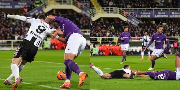 Vlahovic e Pablo Marí, le trattenute in area e il rigore tolto al Var: la fotosequenza