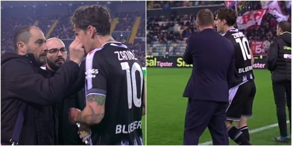 Zaniolo si fa male al naso, la frase di De Rossi è esilarante: “Cambio, cambio…”