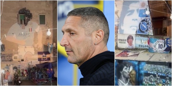 Materazzi incantato da Maradona ai Quartieri Spagnoli: l'omaggio emozionante a Napoli