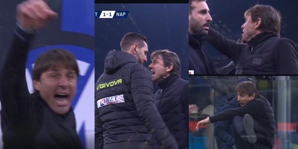 Conte è una furia per il rigore all'Inter: il gesto e la frase urlata dopo l'espulsione