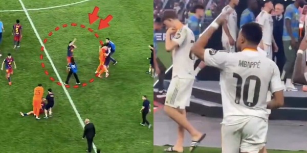 Barcellona-Real, finale rovente: Mbappé "risponde" al gesto di Cubarsi e chiede di abbandonare il campo