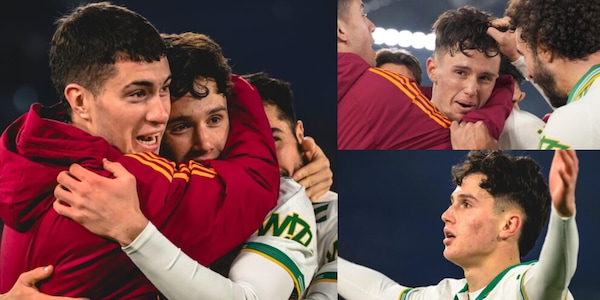 L'emozionante esultanza del baby Arena dopo il gol. E i compagni lo abbracciano