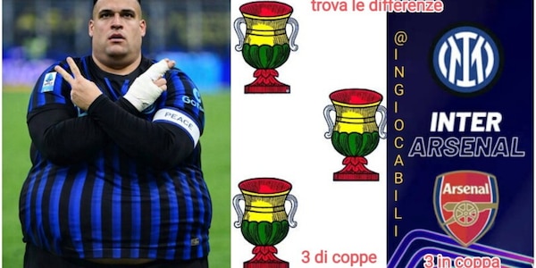 L'Inter perde contro l'Arsenal in Champions: i social si scatenano con le ironie