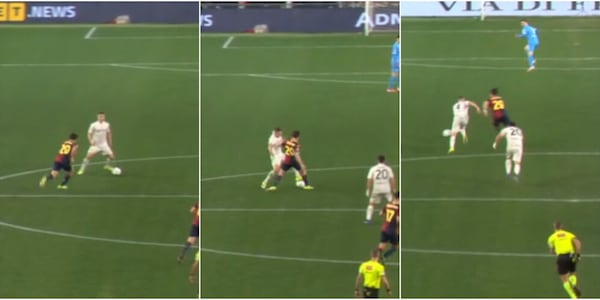 Pasticcio di Buongiorno: perde il pallone in difesa a fa segnare Colombo durante Genoa-Napoli