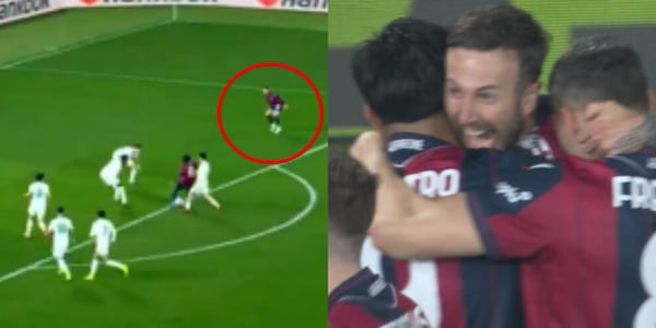 La difesa della Roma sbaglia, Bernardeschi sblocca: la fotosequenza del gol in Bologna-Roma, Gasperini furioso
