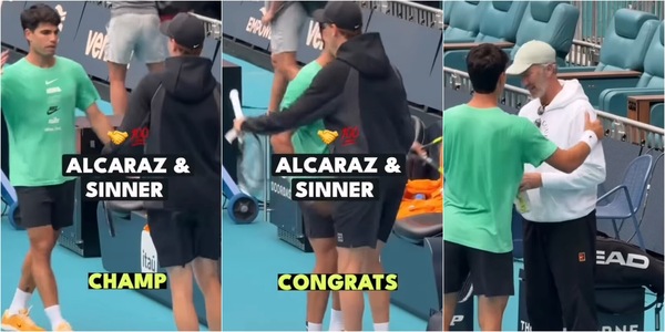 Alcaraz e il caloroso abbraccio a Sinner a Miami: “Congratulazioni, campione!”