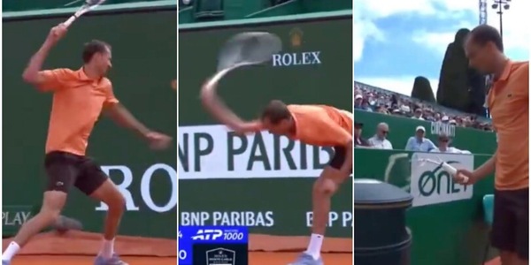 Delirio Medvedev, impazzisce e spacca tutto in campo a Montecarlo. Il pubblico prima lo fischia, poi...