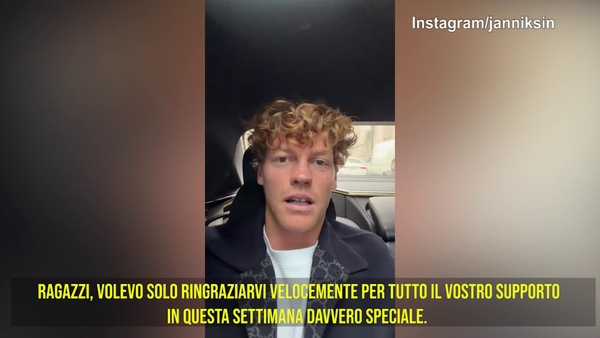 Sinner saluta i fan: "Grazie per il vostro supporto"