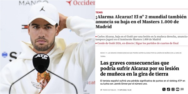Alcaraz, in Spagna è partito l'allarme: nessuno sa quanto è grave l'infortunio. "Roma e Roland Garros a rischio"