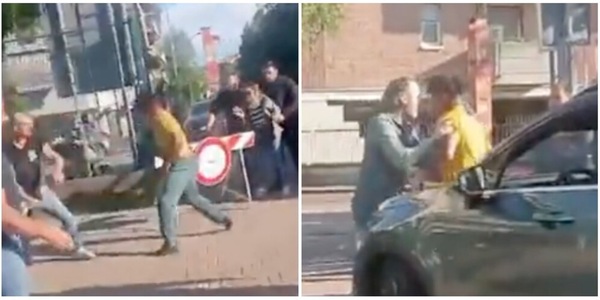 Follia Orban, scende dall'auto rabbioso e scatena la rissa con un tifoso! VIDEO