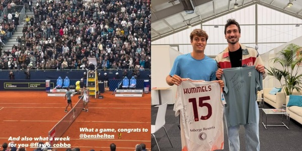 Cobolli e Hummels, l'incontro tra romanisti che non ti aspetti: scambio di maglie e dediche a Monaco di Baviera