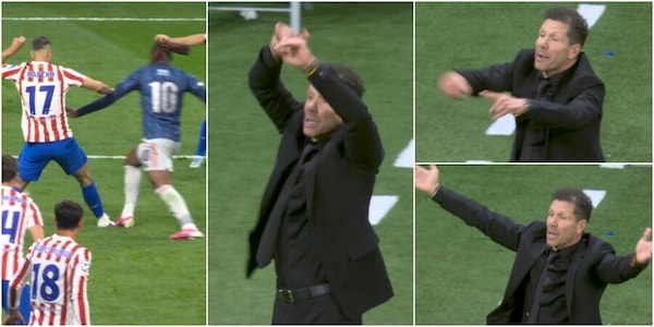 Simeone è una furia, chiama il Var dalla panchina: Makkelie va a rivedere il pestone di Hancko su Eze e cambia idea