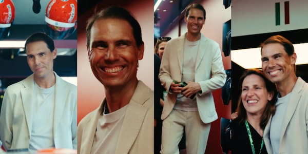 Nadal è l'ospite speciale della Ferrari: le foto nel box di Miami fanno impazzire i social