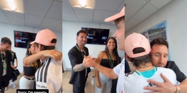 Kimi Antonelli, l'abbraccio con Messi dopo il trionfo a Miami: le foto diventano subito virali