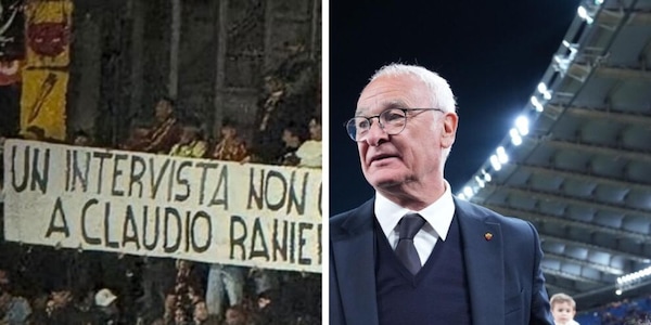 I tifosi della Roma non dimenticano Ranieri: il messaggio d'affetto in uno striscione all'Olimpico