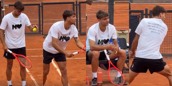Cobolli al Foro Italico: le immagini dell'allenamento con Fonseca prima del debutto agli Internazionali
