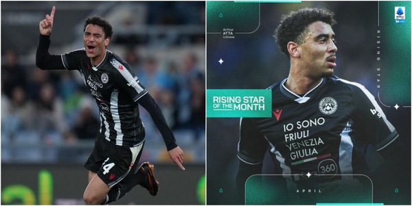 Udinese, un premio per Atta: è la Rising Star del mese di aprile