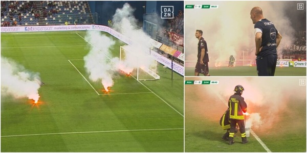 Reggiana in Serie C, la furia dei tifosi: fumogeni in campo, sospesa la partita con la Sampdoria