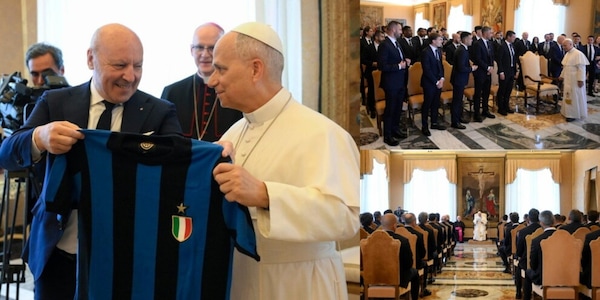 Da Marotta a Lautaro e Thuram: l'Inter da Papa Leone XIV con la maglia scudetto personalizzata