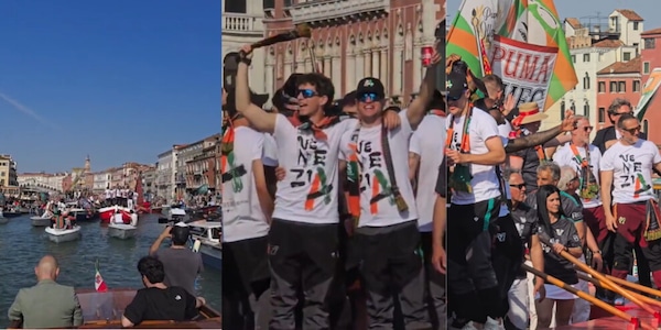 Il Venezia è in Serie A: le foto spettacolari della festa sul Canal Grande
