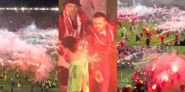 Caos totale tra Slavia e Sparta Praga, l'invasione dei tifosi è fuori controllo: le incredibili immagini