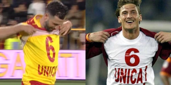 Iemmello come Totti: segna su rigore ed esulta con la maglia "6 unica" dedicata ai tifosi
