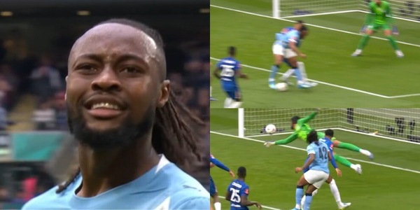Semenyo l'ha fatto stupendo: gol di tacco nella finale di FA Cup. La fotosequenza