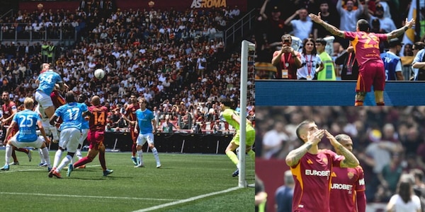 L'amore di Mancini per la Roma: segna l'1-0 nel derby, corre fino alla curva Sud e si inchina baciando la maglia