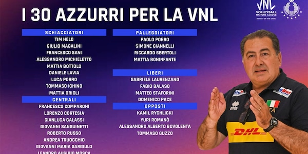 De Giorgi ha scelto i 30 per la VNL