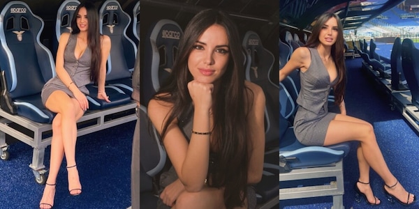 Giusy Meloni regina dell'Olimpico: il mini completo grigio illumina il bordocampo per Lazio-Pisa