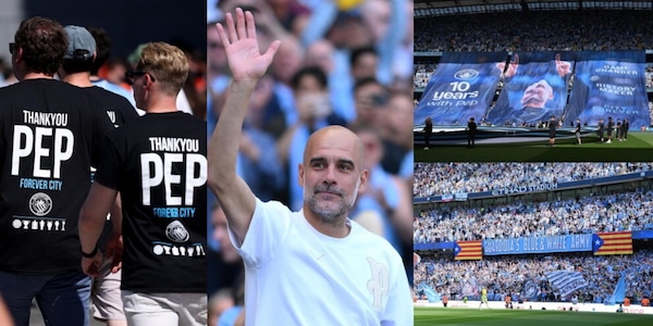 Il Manchester City saluta Pep Guardiola: l'emozionante coreografia all'Etihad Stadium