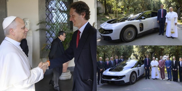 La nuova Ferrari Luce presentata a Papa Leone XIV: Elkann insieme al Pontefice a Castel Gandolfo