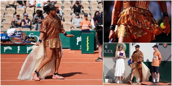 Osaka, nuovo show al Roland Garros: abito da sera con gonna bianca