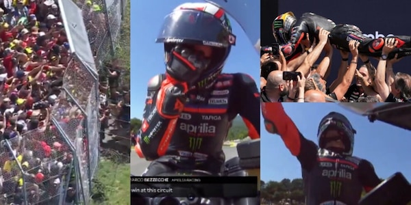 Bezzecchi eroico, trionfa al Mugello e si scatena: grande emozione durante la festa con i tifosi