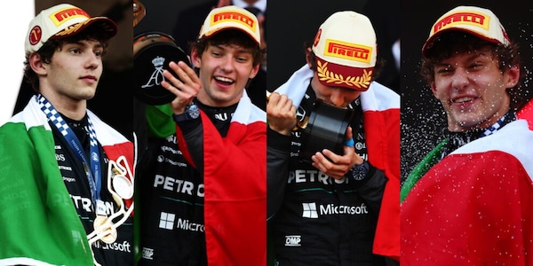Kimi Antonelli, Monte-Carlo è tua! Che festa sul podio con Hamilton e Wolff, tutte le immagini da Monaco