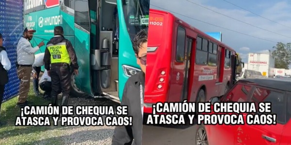 Repubblica Ceca a piedi verso l’allenamento: bus bloccato nel traffico in Messico