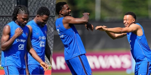 Francia in campo: Koné concentrato, Thuram lo affianca e poi scherza con Mbappé