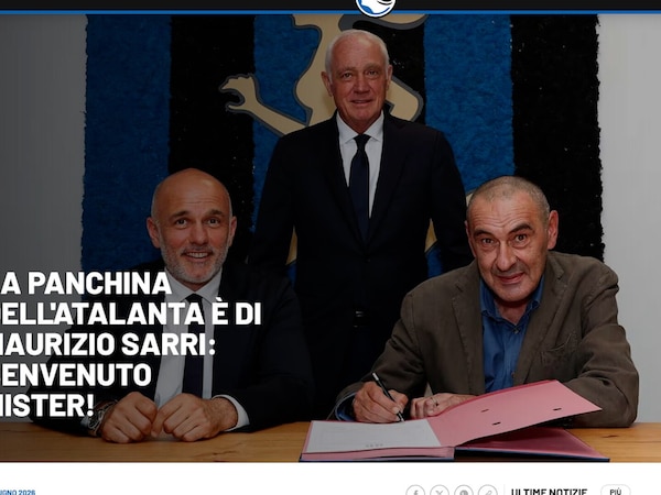 Ufficiale: Sarri nuovo allenatore dell'Atalanta
