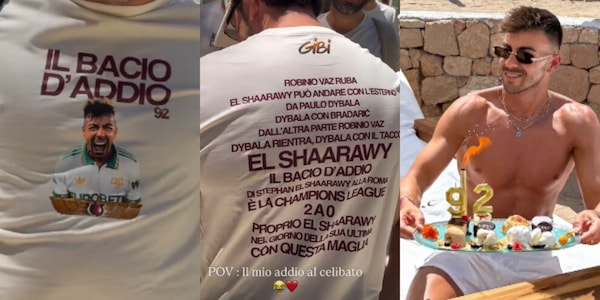 El Shaarawy, addio al celibato con una maglia speciale: i tifosi della Roma impazziscono sui social