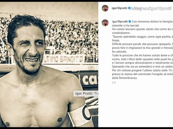 Addio Protti, è morto l'ex bomber
