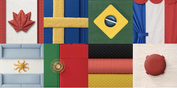 La folle idea di Ikea: le bandiere dei Mondiali fatte con gli oggetti in vendita!