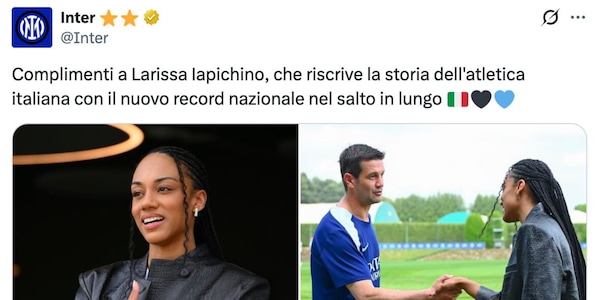 L'Inter si congratula con Larissa Iapichino per il record nazionale nel salto in lungo