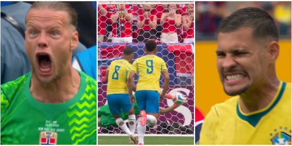 Il Brasile spreca un rigore contro la Norvegia, Nyland ipnotizza Bruno Guimaraes: la fotosequenza