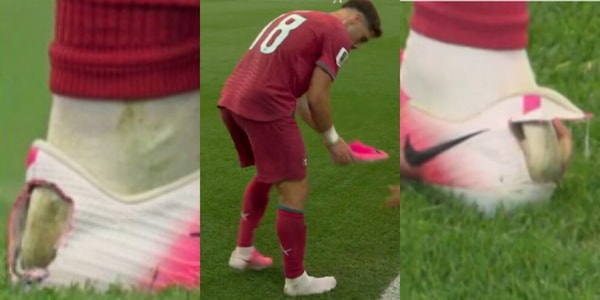 Pedro Neto in campo in Portogallo-Spagna con uno scarpino rotto: c'è un motivo